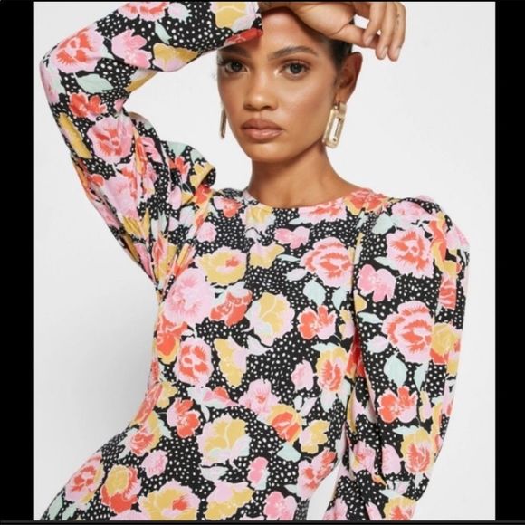 Topshop Pastel Dream Puff Sleeve Dress Sz 6 - Picture 4 of 9